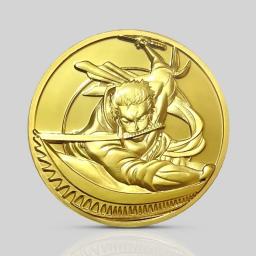 One Piece Moeda Comemorativa Anime, Moedas De Ouro, Lembrança De Roronoa Zoro, Coleção De Arte, Presentes De Metal - Image 3