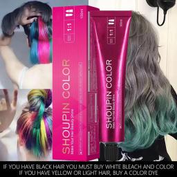 Shampoo para colorir cabelos seguros suaves, creme para tintura de cabelo, ferramentas de estilo, duradouro semi-permanente, vermelho, azul, branco, tinte de pelo cabelo, 100ml - Image 1