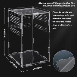 Caso acrílico magnético para terrário réptil, gabinete de tarântula arbórea, terrário, caixa de reprodução para isópodes Spider Scorpion Sling - Image 5