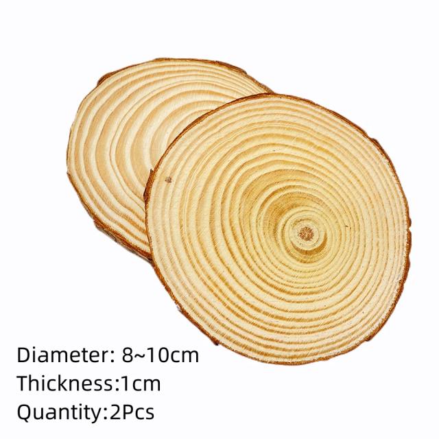 Fatias de Madeira de Pinho Natural Redondas 3-12cm - Pacote com 1 Unidade