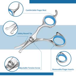 Aço inoxidável Pet Hair Scissors, Dog Trimming Grooming Shears, Animal Cutting, Pés, Orelha, Olho, Animais de estimação - Image 6