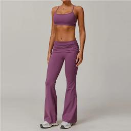 Roupas de yoga 2 peças agasalho feminino atlético wear pilates terno de fitness ginásio treino push up roupas sutiã esportivo leggings terno - Image 1