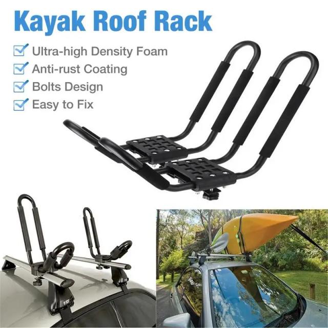 Suporte de Telhado Universal para Carro: Rack para Transportar Canoas, Pranchas de Ski, Barcos, Remo e Surf - 2 Peças