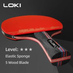 Raquete Loki-Ping Pong, raquete de tênis de mesa espinhas, borracha ITTF, lâmina de madeira 5, esponja elástica, capa dura, X3 - Image 2