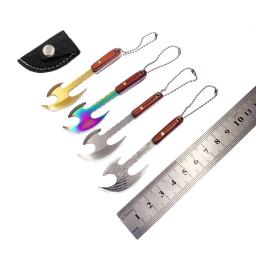 Swayboo Outdoor Camping Mini Machado Faca Lâmina afiada de aço inoxidável Faca Keychian Fixa, Desembalar Expresso Titanium EDC Ferramenta - Image 2