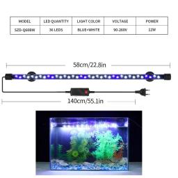 Luz do aquário à prova dwaterproof água led tanque de peixes luz subaquática clipe lâmpada aquários decoração iluminação planta lâmpada 58cm 220v 110v plugue da ue - Image 3