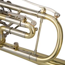 Trompete rotativo de latão com caixa, bocal plano, laca de níquel, prateado, instrumentos musicais, em B - Image 5