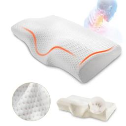 Almofada ortopédica para proteção do pescoço, espuma de memória, rebote lento, borboleta em forma, saúde, cervical, 1 pc - Image 1