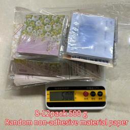 Papel de fundo de folhas soltas, bloco de memorandos material aleatório, conjunto de scrapbooking, presente surpresa, 500g, pacote 8-12 - Image 3