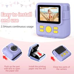 Mini Câmera Instantânea para Meninos e Meninas, Portátil Recarregável, Câmera Digital Infantil, Cartão de Memória de 32GB, HD, Crianças - Image 5