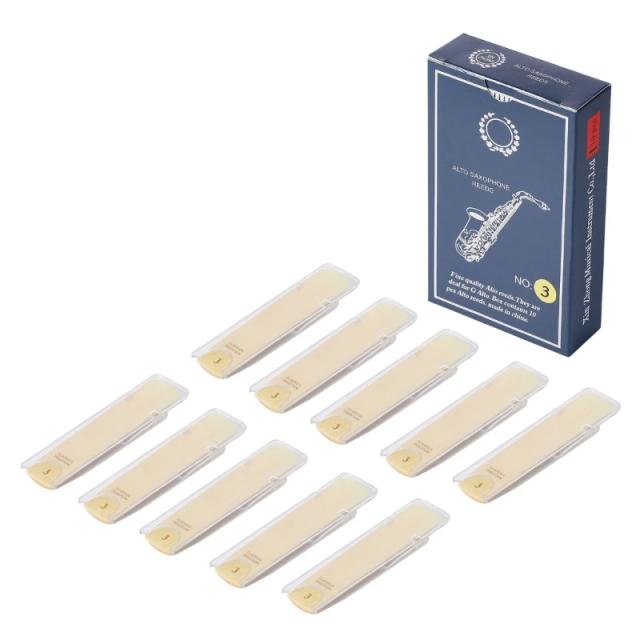 Palhetas para Saxofone Eb Alto - Conjunto de 10 Peças com Resistência de Dureza 1.0 a 3.5