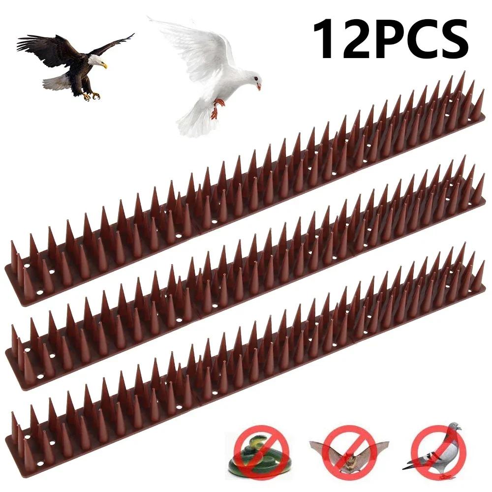 Plástico Pássaro Deterrent Spikes para Cerca Jardim, Anti-Climb, Repelente de Animais, Aves e Pombos, Spikes parede, 12PCs - Image 1