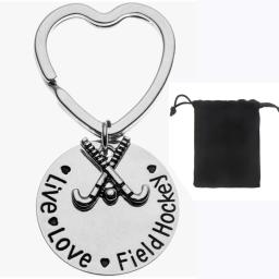 Field Hockey Keychain para Meninas Charm Chaveiro Jóias para Meninas Jogadores de Hóquei em Campo Treinadores Live Love - Image 1