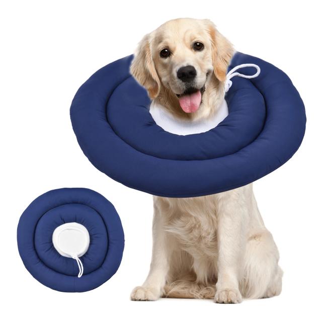 Colar Inflável Protetor para Recuperação de Animais de Estimação – Confortável e Não Obstrui a Visão para Cães e Gatos de Todos os Tamanhos