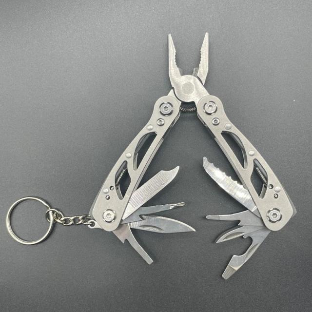 Mini Multitool 420: Alicates de Aço Inoxidável Portátil com Faca e Stripper - Ferramenta Ideal para Sobrevivência e Acampamento ao Ar Livre