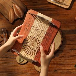 Mini Hluru Lyre Thumb, 17 Cordas de Kalimba, Dedo Harpa, Madeira Criativa, Instrumento Musical Iniciante, 31 Cordas - Image 4
