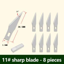 Precision Aluminum Alloy Cutter Blades Set, ferramentas manuais, artesanato, Hobby Paper Cutting, escultura, DIY Repair Tool, 8pcs - Image 6