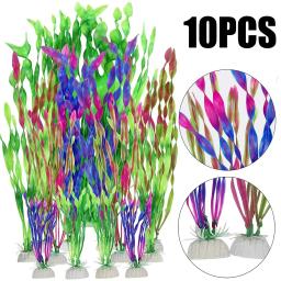 Plásticos Peixes Plantas De Aquário, Plantas De Água De Algas Para Aquário, Decoração Do Tanque De Peixes, 12-35cm, 10Pcs - Image 2