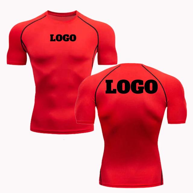 Camisas de Compressão Personalizadas para Homens com Seu Logotipo - Camisetas Esportivas para Corrida, Treino e Academia em Secagem Rápida
