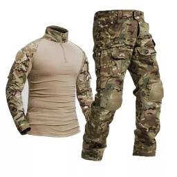 Terno de treinamento tático para caça e camping, uniforme de camuflagem, roupas ao ar livre, camisas e calças, conjuntos de caminhadas com almofadas, 5XL - Image 1