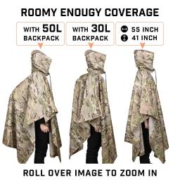 Camuflagem tático capa de chuva para homem portátil dobrável adulto exército impermeável coberto poncho militar feminino motocicleta casaco de chuva - Image 5