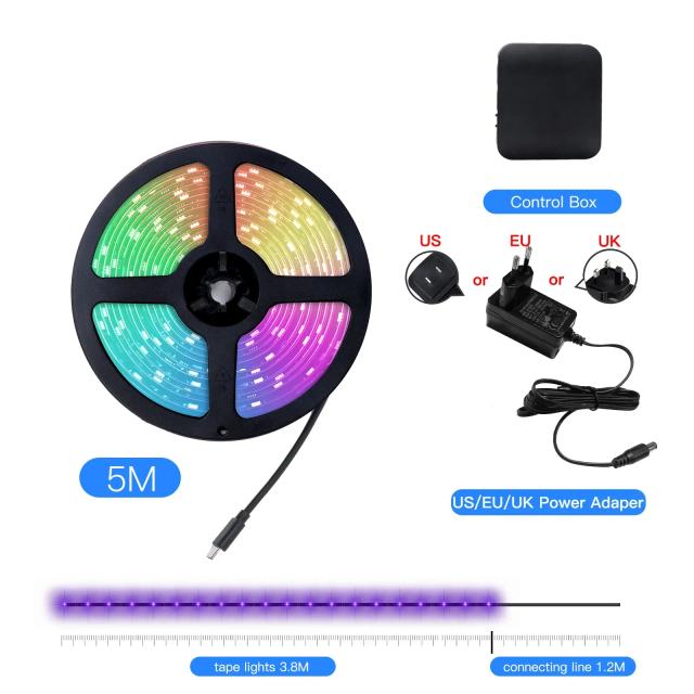 Iluminação Ambiente MOES-Smart: Kit Completo com TV Backlight, Sintonia HDMI 2.0, Luzes LED Strip e Controle por Alexa e Google Assistant