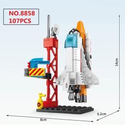 Criativo Aviação Trilado Foguete de Construção, Espaço Astronauta Figura DIY, Tijolos Aeroespaciais, Modelo de Brinquedos para Crianças, Presente de Natal - Image 2