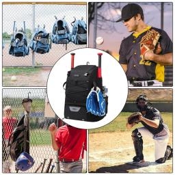 Mochila de beisebol para jovens, Softball Bat Bag com compartimento de sapato e gancho, Possui luvas de morcego, Capacetes - Image 4