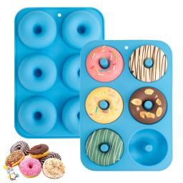 Non Stick Silicone Donut Mold, Mini Cupcake Mold, Resistente ao calor, 6 Donuts, Produto comestível, Silicone Bagels Pan for Baking - Image 1