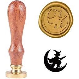 Lua bruxa selo de cera para convites de festa de halloween enfeite de envelopes pacotes de vinho embalagem de presente - Image 1