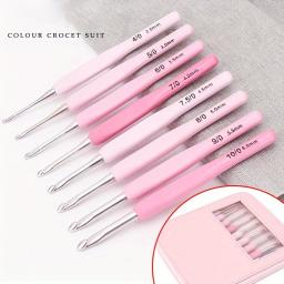 Ergonômico mão Crochet gancho Set, Soft Grip Crochet agulha, acessórios para iniciantes, artrite, 9 PCs - Image 3