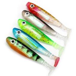 2 pçs 3d olhos de silicone macio shad isca 9cm 8g artificial macio isca sapo cauda cheiro a laser para baixo pique pesca isca t cauda - Image 2