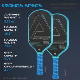 AMASGAME Pickleball Paddle com tampa, fricção de carbono 3K, superfície texturizada, termoformagem, raquete para jogadores avançados - Image 2