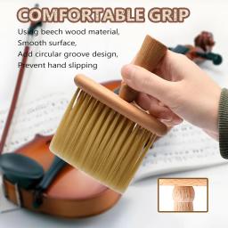 Escova de madeira Handheld Cleaner Remoção de poeira Escova de cerdas Instrumento de cordas Suave Limpeza Profunda Fit para Guzheng, Violino, Piano - Image 4