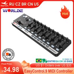 Worlde-Portátil Mini MIDI Teclado Controlador, Slim-Line Control, Instrumentos Eletrônicos de Órgão, USB 9, EasyController - Image 1