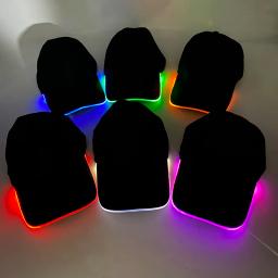 LED luminosos bonés de beisebol, iluminar chapéus coloridos, chapéu de festa, chapéu de praia, festa de pesca - Image 1