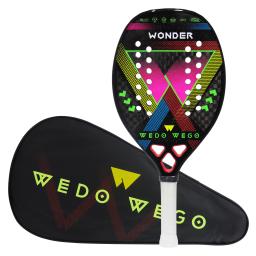 Raquete de tênis de praia 3k/12k/kevlar fibra de carbono grit face, núcleo de espuma de memória eva, raquete de bola de esportes ao ar livre com descoberta - Image 2