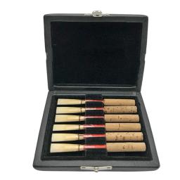 Reed Storage Box para Oboé Reeds, Fagote Case, Hold Box, Anti-Fall, Preto PU Box, Série Acessórios Musical, 3.62x3.07x0.86 ", 6pcs - Image 1