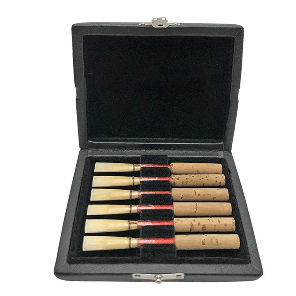 Reed Storage Box para Oboé Reeds, Fagote Case, Hold Box, Anti-Fall, Preto PU Box, Série Acessórios Musical, 3.62x3.07x0.86 ", 6pcs - Image 1