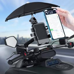 Rainproof Umbrella Phone Holder, Bicicleta ao ar livre, Guiador Clip, Suporte de Navegação, Suporte Universal, Motocicleta, Carro - Image 2