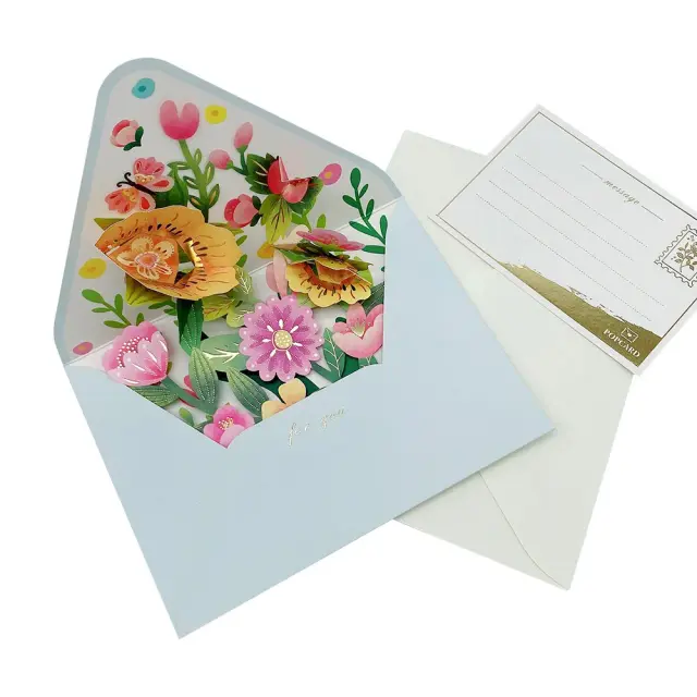 Cartões 3D Pop Up de Ação de Graças com Flores, Incluindo Envelope, Etiqueta e Adesivo - Presente Perfeito para Todas as Ocasiões
