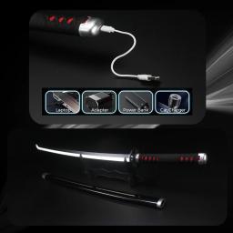 Demônio Slayer Cosplay Samurai Espadas com Suporte e Cinto, Katana, Anime japonês, LED Light Up, Tanjiro, Nichirin, 41" - Image 3