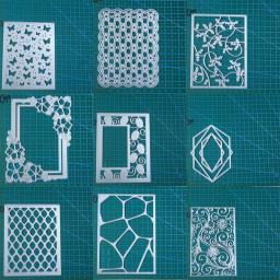 Corte de metal morre para papel Scrapbooking, gravação estêncil, modelo em relevo, artesanato faca, soco de lâmina, quadro fundo - Image 1