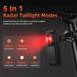 Camaroca-W100 Bicicleta Retrovisor e Radar Luz Traseira, Brake Sensing Lamp, Saddle Seatpost, Ebike, impermeável, ciclismo, bicicleta taillight - Image 2