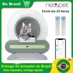 Newpet Caixa de areia para gatos automática e inteligente com limpeza automática Bandeja de areia para gatos com controle de aplicativo 65L Arenero Gato desodorizador iônico - Image 1