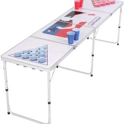 Mesa dobrável Beer Pong, Mesa dobrável portátil traseira para mesa plegab Custom, resistente, 8 pés - Image 1