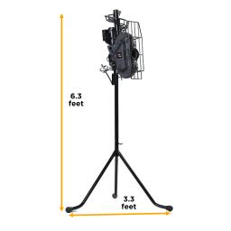 Máquina de beisebol e críquete, ângulo, velocidade e lançamento, intervalo, ajustável, 40 a 68 MPH, 666BHA - Image 2