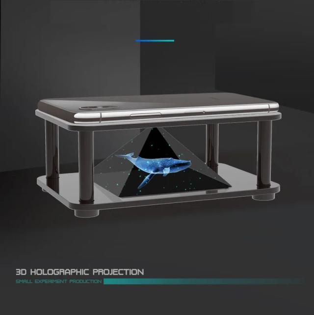Exibidor Holográfico 3D Universal em Mini Pirâmide para Celular e iPad - Projetor MV para Apresentações Impactantes