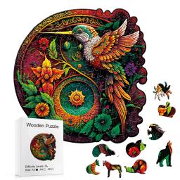 Quebra-cabeças de madeira para adultos e crianças, Artesanato DIY, Quebra-cabeça, Jogos de Puzzle 3D, Brinquedos Educativos Interativos Familiares - Image 1