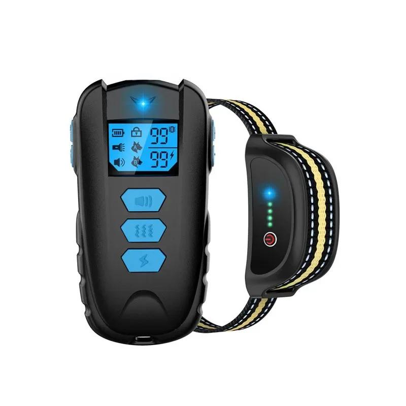 Colar de treinamento do cão do animal de estimação elétrico controle remoto 1000ft barkproof coleiras para cães vibração som choque recarregável à prova drechargeable água - Image 1